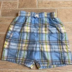 Boys swim trunks blue plaid OP 3T